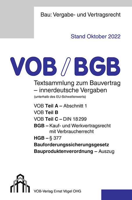 VOB/BGB Textsammlung zum Bauvertrag – innerdeutsche Vergaben - VOB Bücher